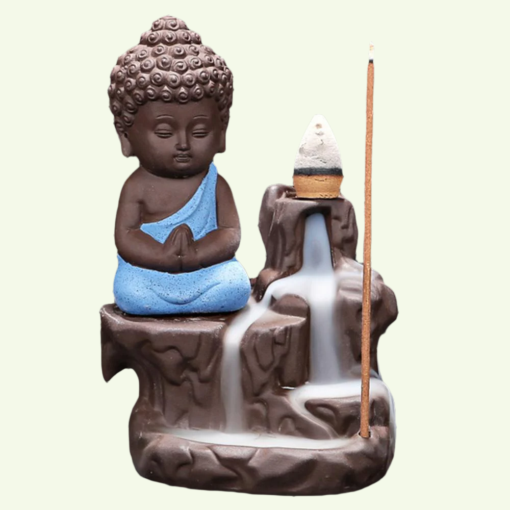 Kouřový vodopád kadidla hořák buddha