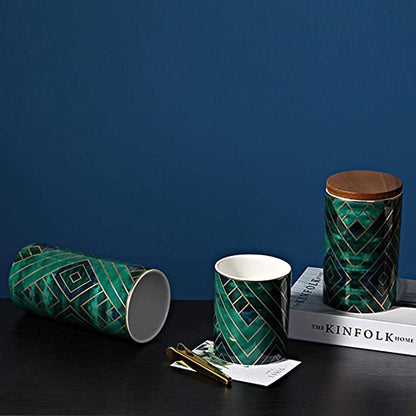 Café cerâmico pode ser exibido o recipiente de café | Latas de chá de cerâmica, pedra retrô, hermética