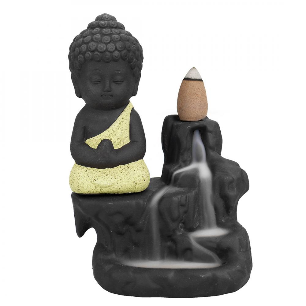 Buddha bruciatore di incenso a cascata di fumo