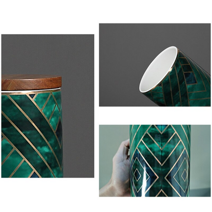 Kopi keramik dapat menghubungkan wadah kopi | Kaleng teh keramik, batu retro, kedap udara