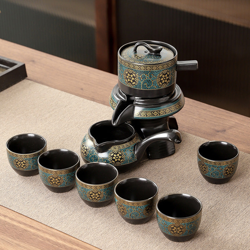 SET de thé semi-automatique en porcelaine peint à la main