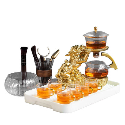 Sestava starožitného čaje pro dospělé Oriental Dragon Teapot | Čínská sada čaje vintage