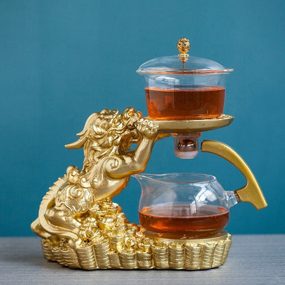 Antiikki teesarja aikuisille | Itämainen lohikäärme teekannu | Kiinalainen vintage -teesetti
