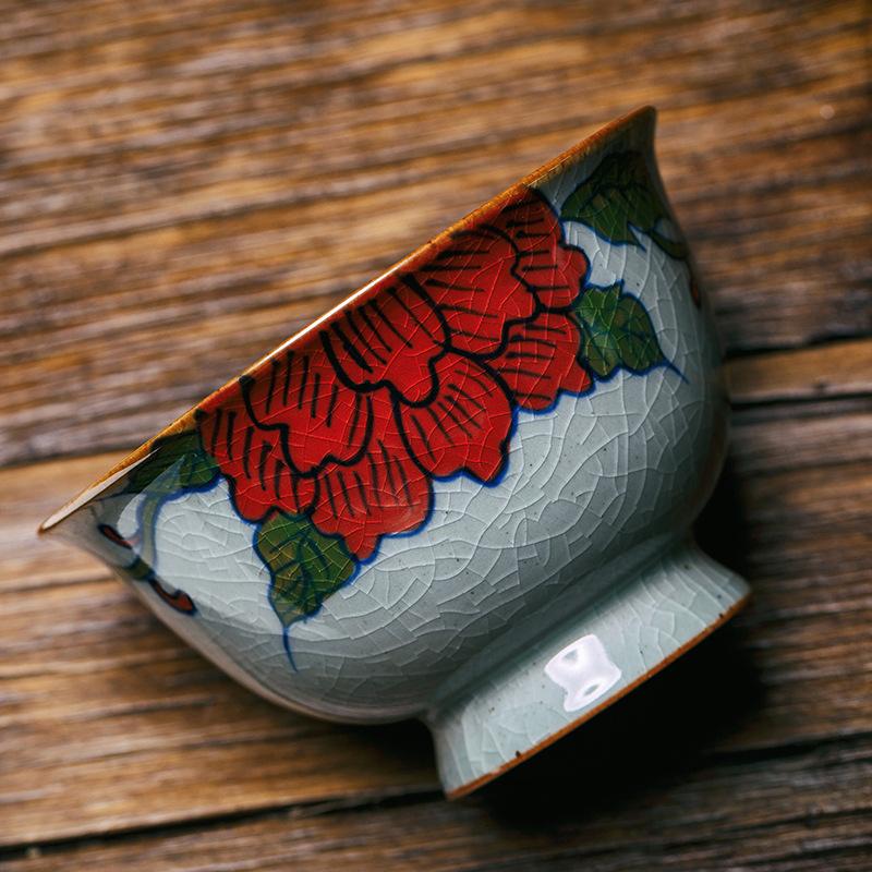 Théière chinoise Gaiwan en céramique de 180ml, service à thé Kung Fu, bol à thé en porcelaine florale, tasses à thé pour voyage, bouilloire Pu'er