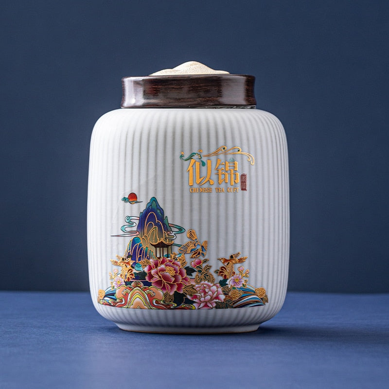 Kreativitet Keramikk Tea Caddy Stor godteri Tørket frukt Oppbevaringstank Bærbar forseglet tekrukke Reise tebokser Kaffebeholder