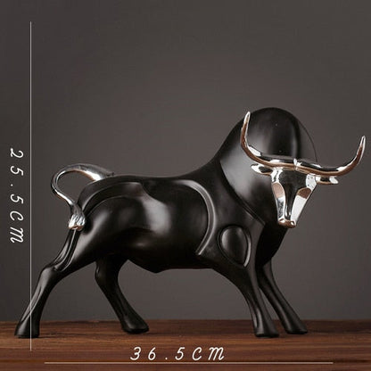 Figuras modernas de toro rojo y negro Simulación de resina Estatua de animales AMASION ACCESORIOS ACCESORIOS DE ACCESORIOS DEL CASA DEL CASA