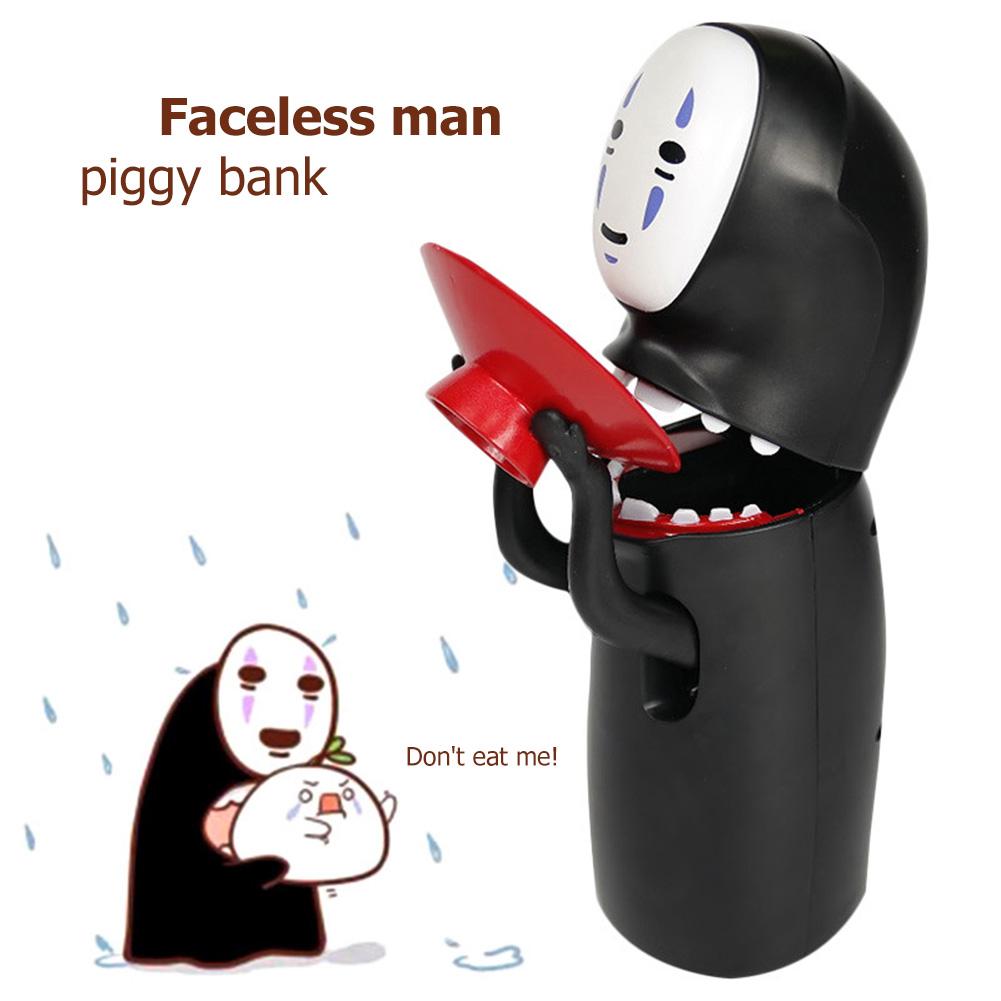 Sprifted Away Kaonashi No-Face Piggy Bank Lelu Automaattinen syöty kolikkopankki Miyazaki Hayao Chihiro Figur