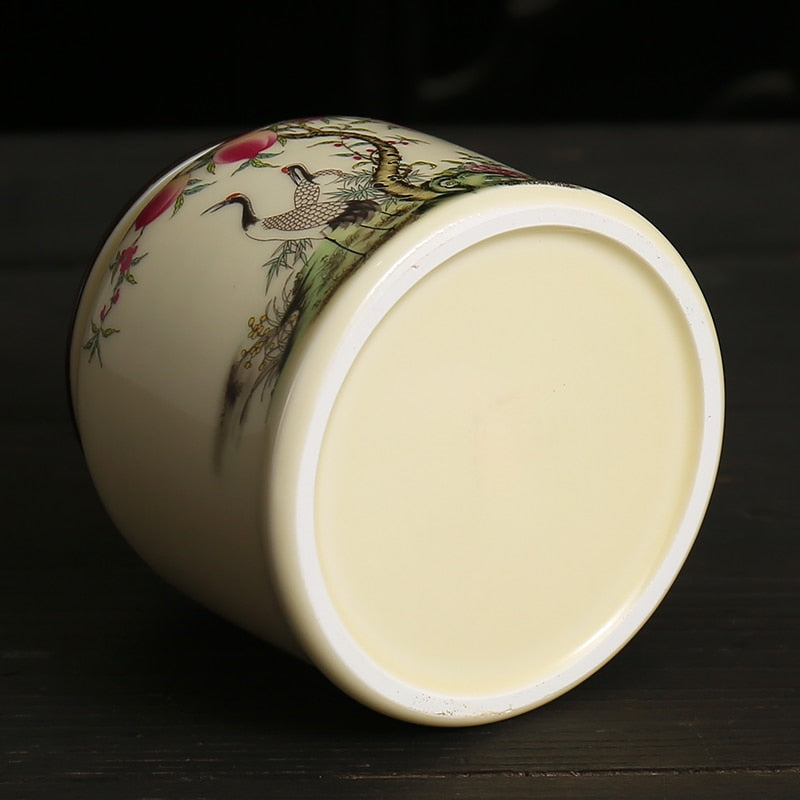 Vintage Tea Caddies kan potten lådan burk containrar keramiska förseglade celadon hushållens gåva hemdekoration;