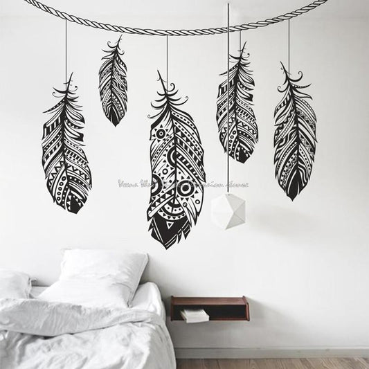 Dream Catcher Decal Wall Decal Boho Bohémien Decor mandala Decal Dream Catcher Decal Decal Boho Decal Decal Decal Feathers Sh18