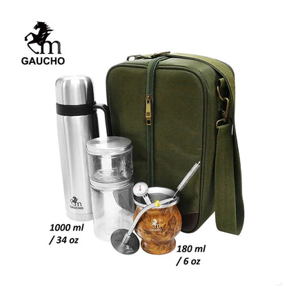 1 Set/Lot Gaucho Yerba Mate Travel Kits är praktiska för att ladda rostfritt termos & kalebasser Bombilla Straw - Te Can