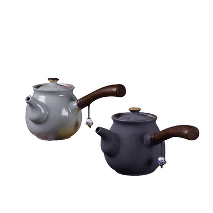 Japoński ceramiczny kyusu teapot vintage boczny uchwyt herbata po napój 200 ml