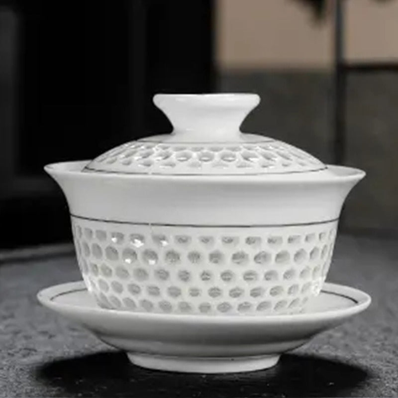 Керамика Gaiwan Jingdezhen Китайский китайский кунгфу тизат три таланта чай чаша Большая чашка для чайного блюдца набор домашнего чая чайная церемония подарок