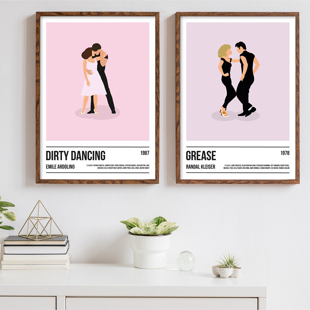 Grease Poster Canvas Stampe Dirty Dancing Movie Painting Vintage Pulp Fiction Film Immagine Gift Home Decorazioni per la casa