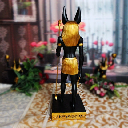 Egyptiska Anubis Eye Sun God Totem Statue, Collectible Figurine Staty Figur Skulptur Egypten Hem Desktop Decoration Dog God God