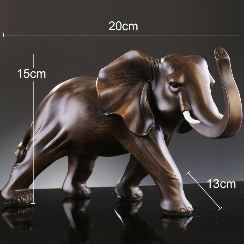 Imitacja drewniana statua słonia żywica rzemiosła rzeźbia do dekoracji rzeźby