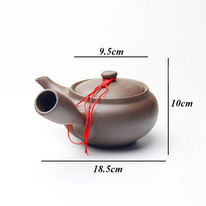 סגנון תה יפני בסגנון סגול סיר תה תה סיני סט תה יצירתי משרד יצירתי קונג פו קומקום קרמיקה ידית צדדית מסנן קומקום