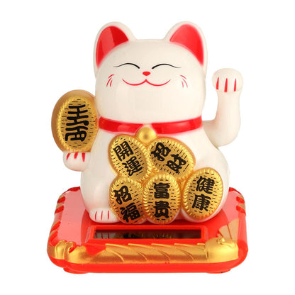 القطة الصينية المحظوظة الثروة تلوح بمصافحة الحظ ترحيبًا بالقطط المنزلية الحرفية