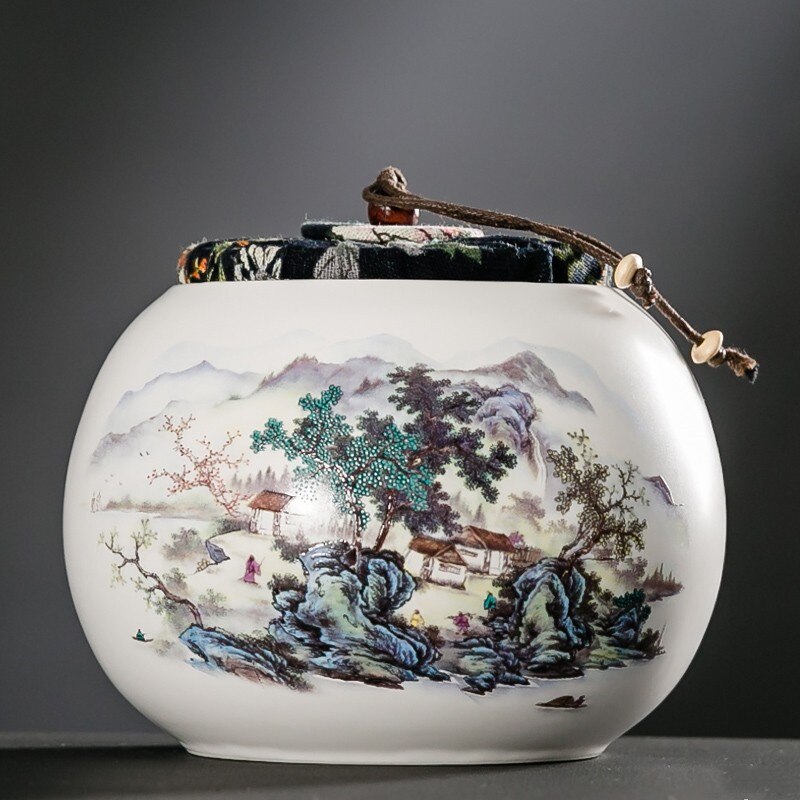 Caddy ceramico cinese Caddy grande capacità di vasca sigillata per vasca per viaggi portatili per tè contenitori per tè contenitori caffè Fammella barattolo