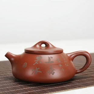 Yixing עפרות גולמיות חול סגול סיר Sipiao סיר דפוס מסורתי חרס סגול קומקום קומקום בעבודת יד סיר תה קונג קונג פו תה 185 מ"ל