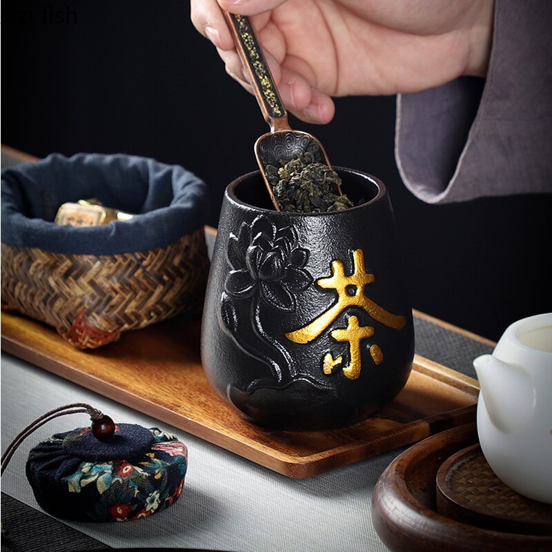 Keramisk te caddy forseglet krukke liten teboks bærbar te kan lagre tank godteri krukker matbeholder te arrangør dekorativ krukke