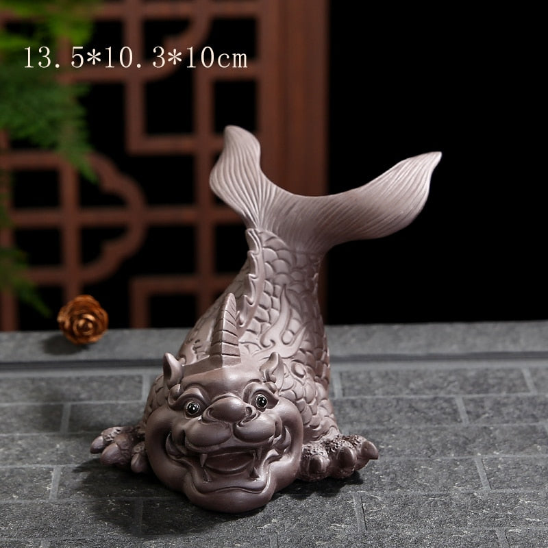 Fialová hlína šťastná rybí maskot čaj pro domácí mazlíčky asvisincreald home decoration obchodní dárek dárek domácí vybavení články