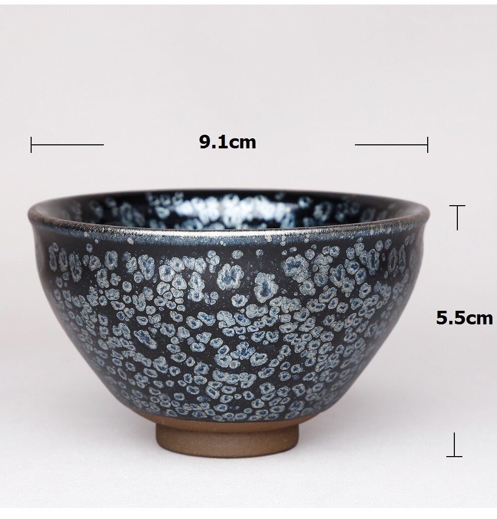 고대 스타일 Tenmoku Teacups Skyeye 도자기 컵 세트 세라믹 중국 쿵푸 차 음료웨어 선물/Jianzhan