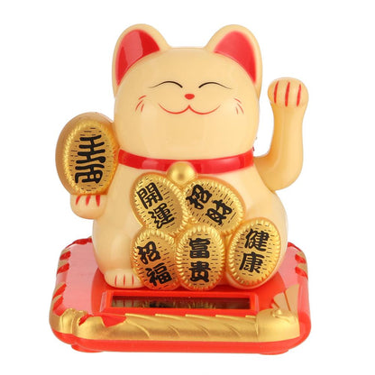 Chinese Lucky Cat Wealth Waving Shaking Hand Fortune Welcome Cat Home Craft