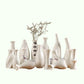 Moderne weiße Keramikvasen im chinesischen Stil, einfach gestaltete Keramik- und Porzellanvasen für künstliche Blumen, dekorative Figuren 