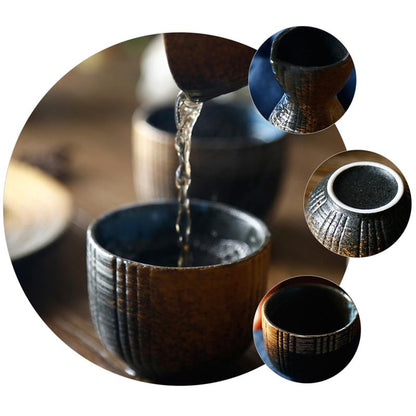 1 Nastavit vynikající japonský styl keramika Sake Cup Sake Pot Retro Sake Sake Japonská retro jednoduchý keramický pohár a sada hrnce