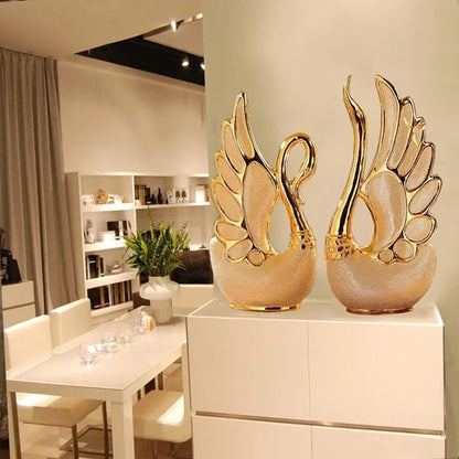 Bryllupsdekor håndverk keramisk kreativt rom dekorasjon håndverksgulldyr porselensfigurer dekorasjoner