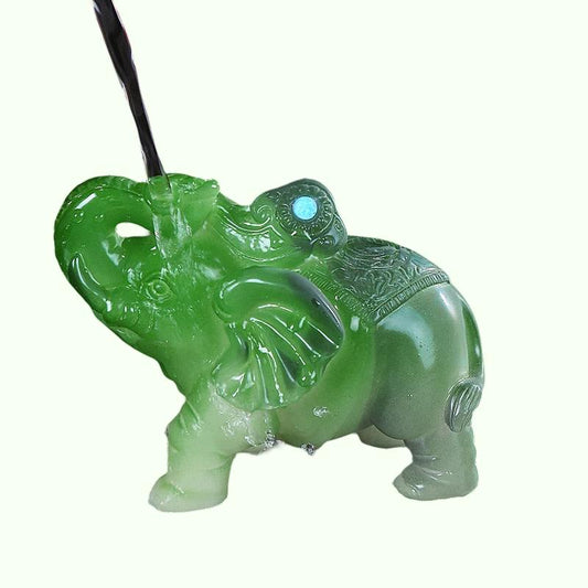 Tea sett Små ornamenter te kjæledyrfarge endrer elefant ornamenter kreativt dekorativt tilbehør harpiks ruyi elefant ornamenter