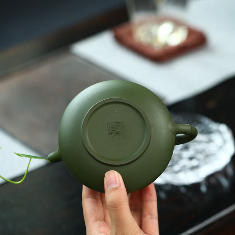 230cc gerçek el yapımı yeşil su ısıtıcısı yixing mor kil çaydanlık puer çay seti kung fu zisha teware