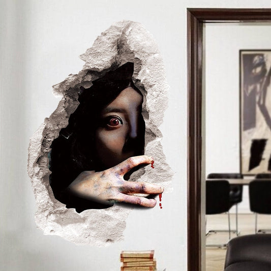 할로윈 장식 액세서리 공포 3D 유령 벽 스티커 할로윈 유령의 집 탈착식 가정 장식을위한 데칼