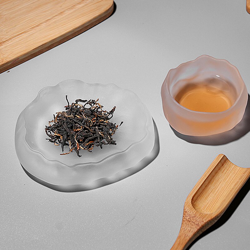 1 Stück im japanischen Stil Glastasse Verkostung Transparent/Gefrorene Teetassen Weißweintasse Kongfu Master Teetasse Teetasse und Teematte 2 Stil 