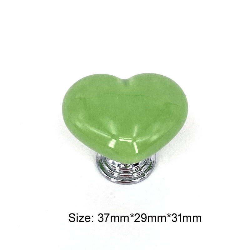 1x Green Color Series Ceramic Knobs Dresser Drawer Cabinet Handle Pulls / CuteKitchen Cumboard Knob Furniture Hardware Hardware