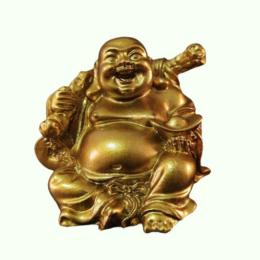ゴールデン笑い仏像中国風シュイラッキーマネーマトレヤブッダ彫刻彫刻用品ホームガーデンデコレーション彫像