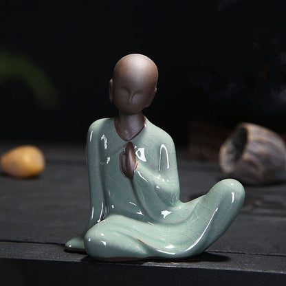 Small Buddha Statues Tathagata India Yoga Mandala Sculptures Ceramic Tea Ceremony Ornaments Gift Home Decor Monk Figurine