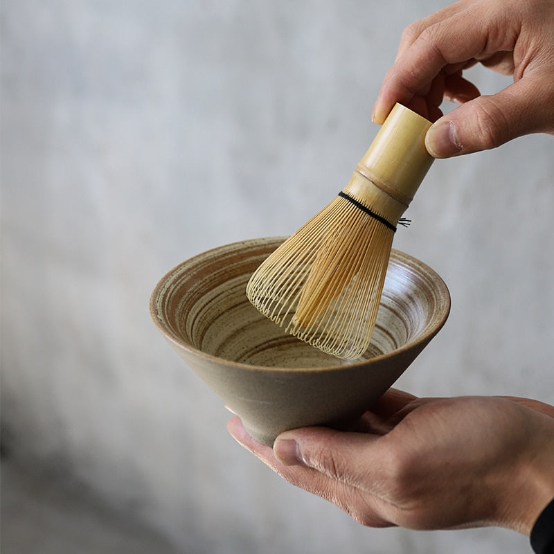 Luwu tradisjonelle matcha sett naturlig bambus matcha whisk ceremic matcha bowl whisk holder japansk stil te sett