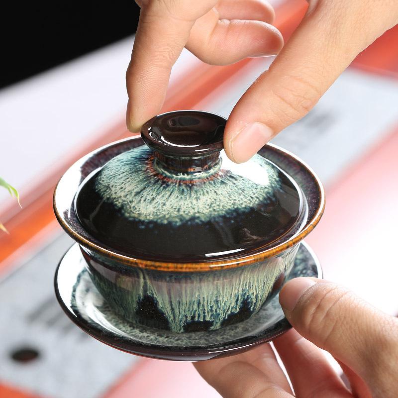 120 ml porcelæn Gaiwan kung fu tesæt keramik tekande til rejse bærbar te tureen teacups te ceremoni drinkware tilbehør