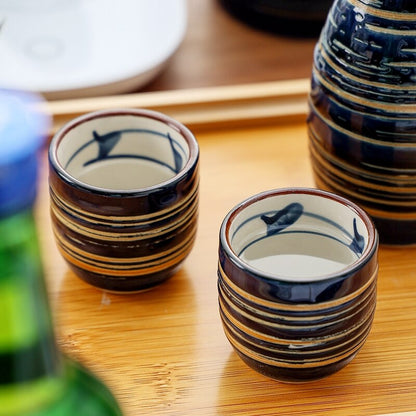 Retro -keraaminen viinisarja viinilasi viinin annostelija Japanilainen sake -kuppi Potin lämpimämpi juomaohjelma Spirits Barware Häälahjat