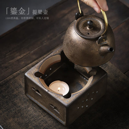 Винтажная керамическая ручка горшок маленький японский чайник чайник кунг -фу чай