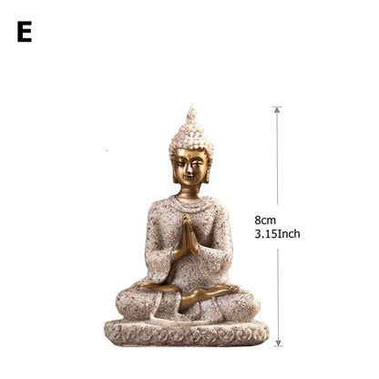 28 Stil Miniatur-Buddha-Statue Natur Sandstein Fengshui Thailand Buddha-Skulptur Hindu-Figur Heimdekoration Ornament 15 