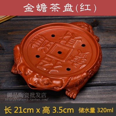 1 قطعة صواني الشاي الطين الأرجواني الحيوانات الأليفة التميمة الصين هدايا الأعمال ديكور المنزل هدية الزفاف
