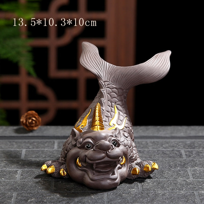 Fialová hlína šťastná rybí maskot čaj pro domácí mazlíčky asvisincreald home decoration obchodní dárek dárek domácí vybavení články
