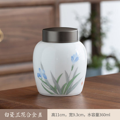 Funeral Cremation Urns for A Small of Pet Ashes and Memorial- Hand-Painted Ceramics Sealed jar - Burial Urns at Home