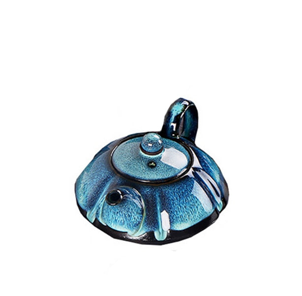 Jun Kiln Change Glaze Teapot, Temmoku Glaze Pot Handmade Kettle Kung Fu Teapot Chinese theeceremonie Leveringen Teapot 180ml