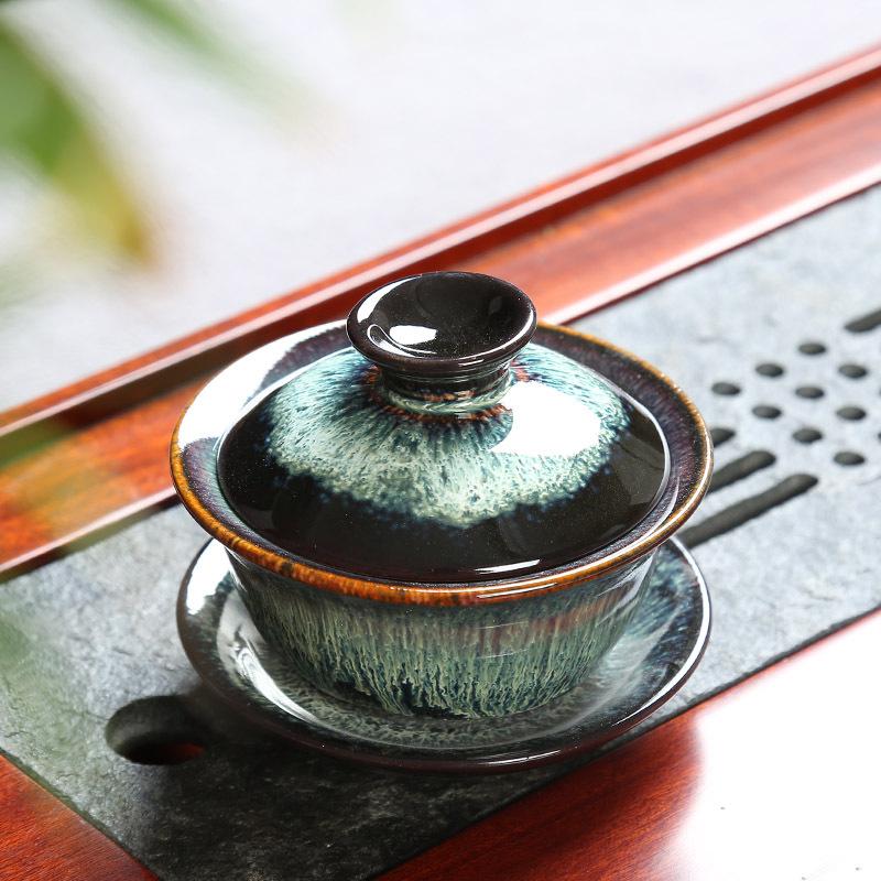 120 ml de porcelana gaiwan kung fu conjunto de chá de cerâmica para viagens portátil teacups de chá portátil teacups teacups teacups techereny drinkware acessórios