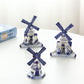 Mediterranean retro hand-painted blue windmill seasoning pot set ceramic home decoration kitchen decoration housewarming gift