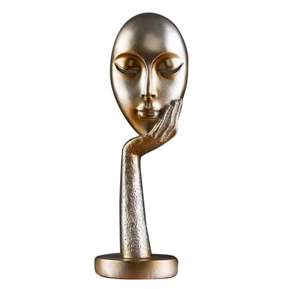 Modern Human Meditators Abstract Lady Face Character Resin Statues Sculpture Art Crafts Figurine Home Decorative Display