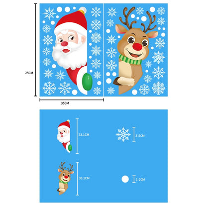 عيد الميلاد سانتا كلوز ملصقات نافذة جدار الحلي عيد الميلاد قلادة عيد ميلاد سعيد للديكور المنزل ملصقات السنة الجديدة 2023